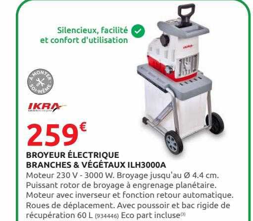broyeur électrique branches & végétaux ilh3000a ikra