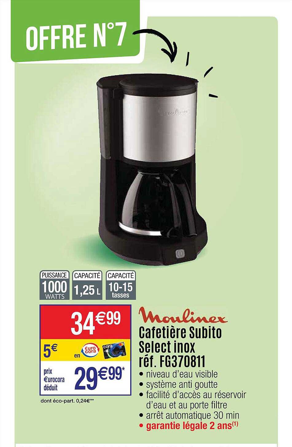 Cafetière Subito Select Inox Moulinex