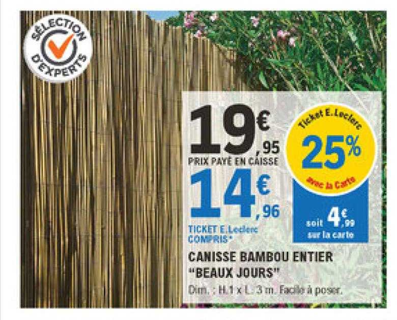 canisse bambou entier "beaux jours"