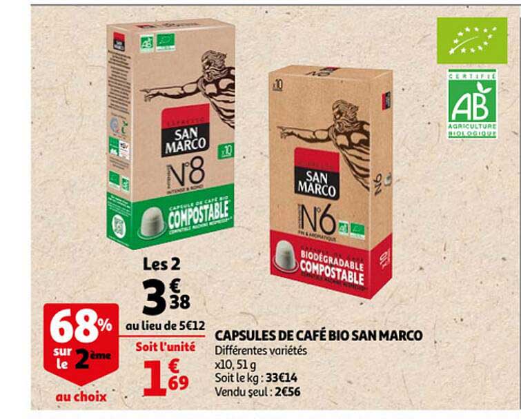 capsules de café bio san marco