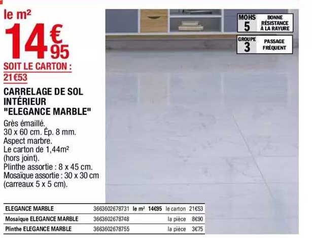 carrelage de sol intérieur "élégance marble"