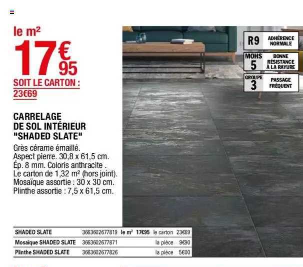 carrelage de sol intérieur "shaded slate"