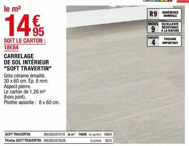 carrelage de sol intérieur "soft travertin"