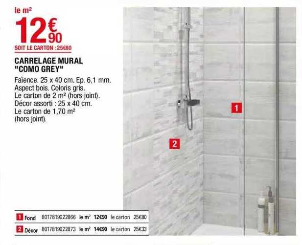 carrelage mural "como grey"