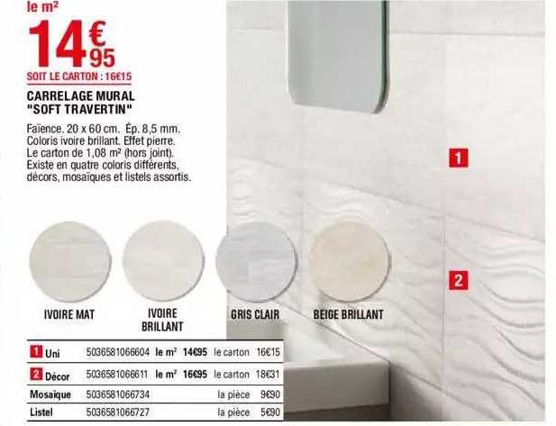 carrelage mural "soft travertin"