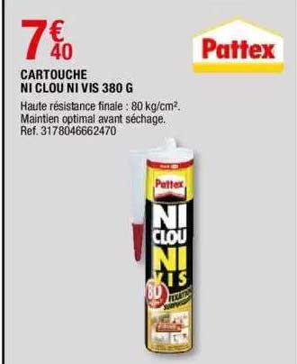 cartouche ni clou ni vis 380 g pattex