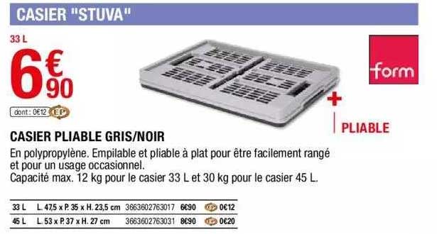 casier pliable gris-noir form