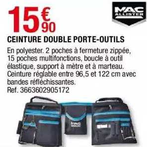 ceinture double porte-outils mac allister
