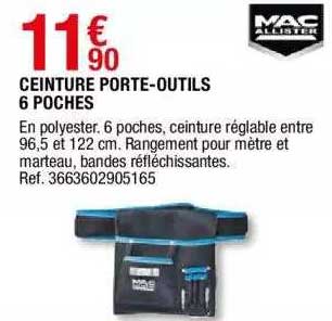 ceinture porte-outils 6 poches mac allister