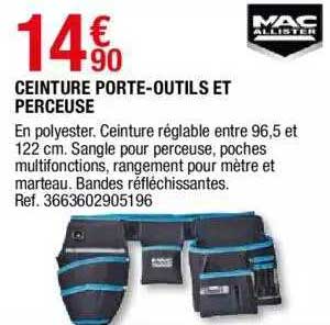 ceinture porte-outils et perceuse mac allister