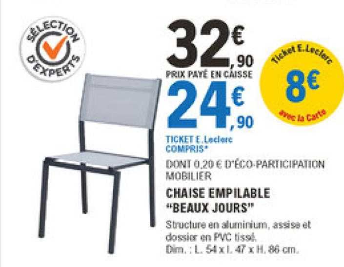 chaise empilable "beaux jours"