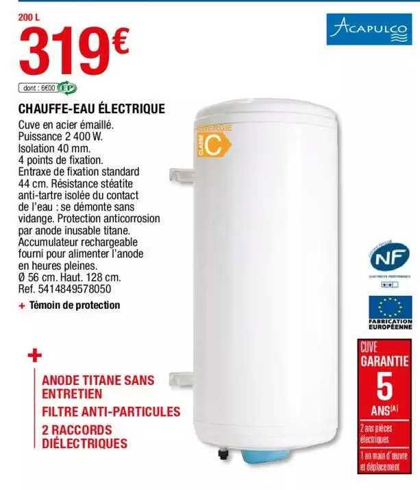 chauffe-eau électrique acapulco
