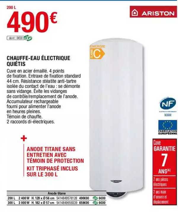 chauffe-eau électrique quiétis ariston