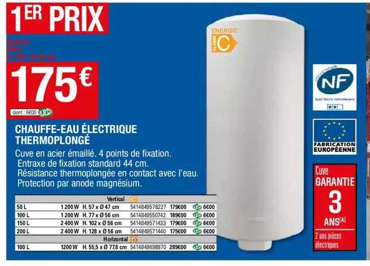 chauffe-eau électrique thermoplongé