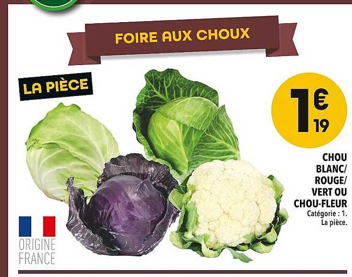 chou blanc rouge vert ou chou-fleur