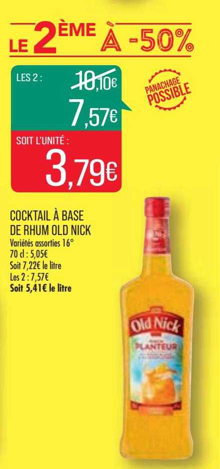 cocktail à base de rhum old nick