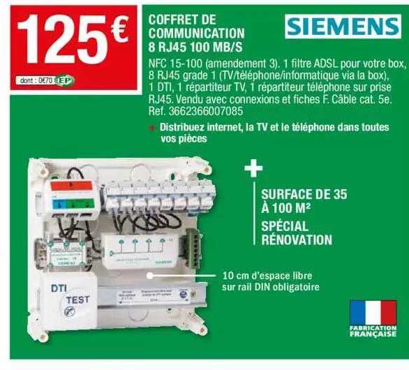 coffret de communication 8 rj45 100 mb-s siemens