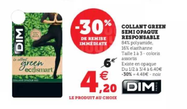 collant green semi opaque responsable dim