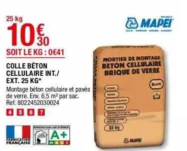 colle béton cellulaire int. - ext. 25 kg mapei