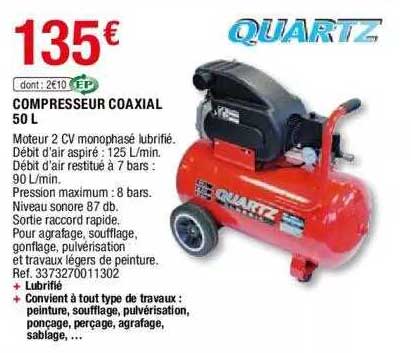 compresseur coaxial 50 l quartz