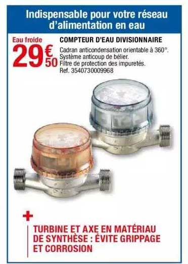 compteur d'eau divisionnaire