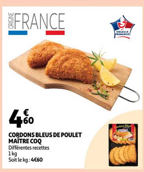cordons bleus de poulet maître coq