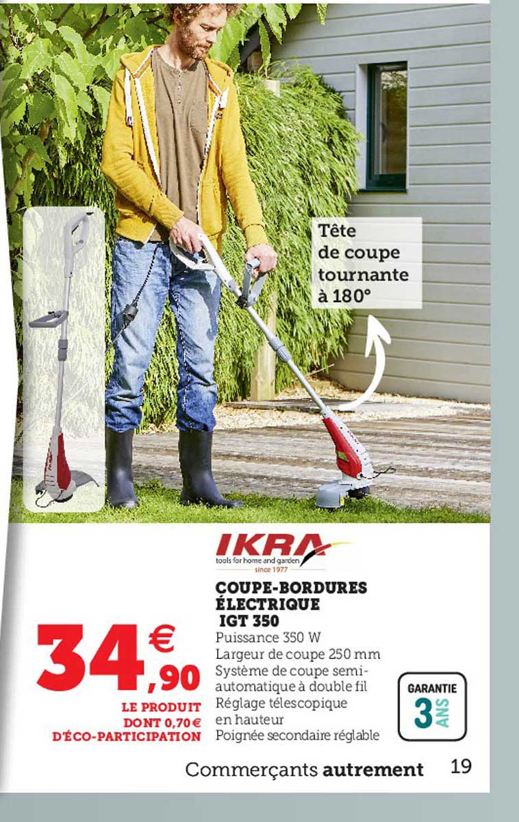 coupe-bordures électrique igt 350 ikra