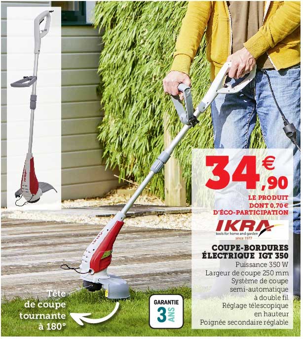 coupe-bordures électrique igt 350 ikra