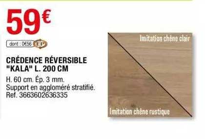 crédence réversible "kala" l. 200 cm