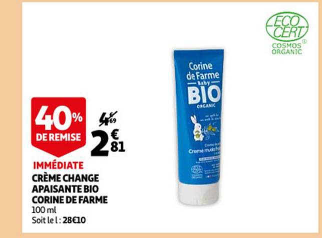 crème change apaisante bio corine de farme