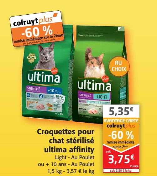 croquettes pour chat stérilisé ultima affinity