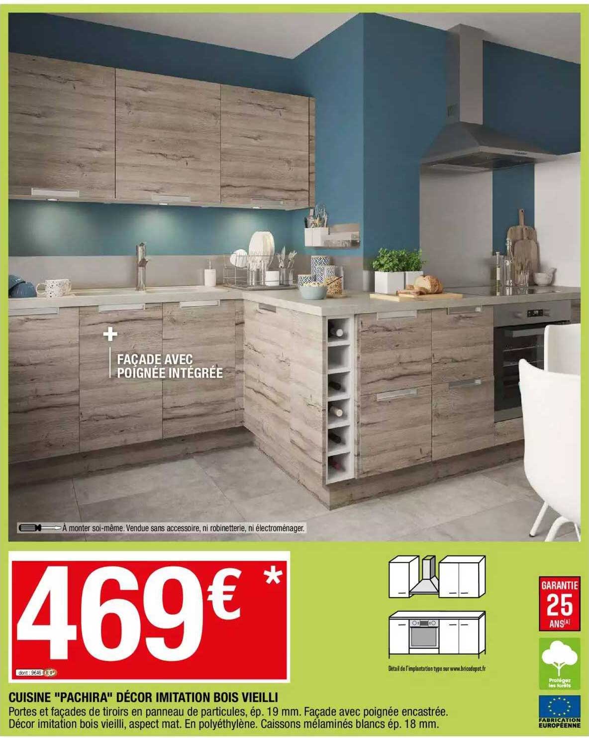 Cuisine "pachira" Décor Imitation Bois Vieilli