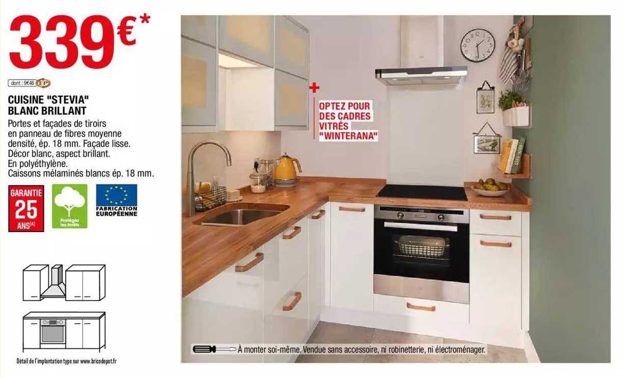 cuisine "stevia" blanc brillant