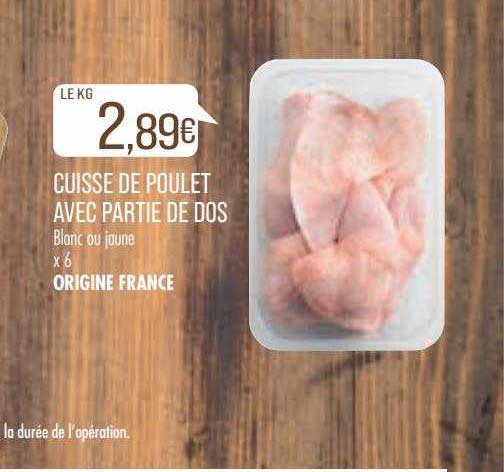 cuisse de poulet avec partie de  dos