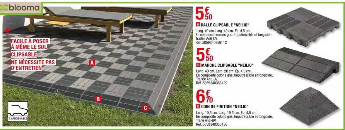 dalle clipsable "neilio", marche clipsable "neilio", coin de finition "neilio"