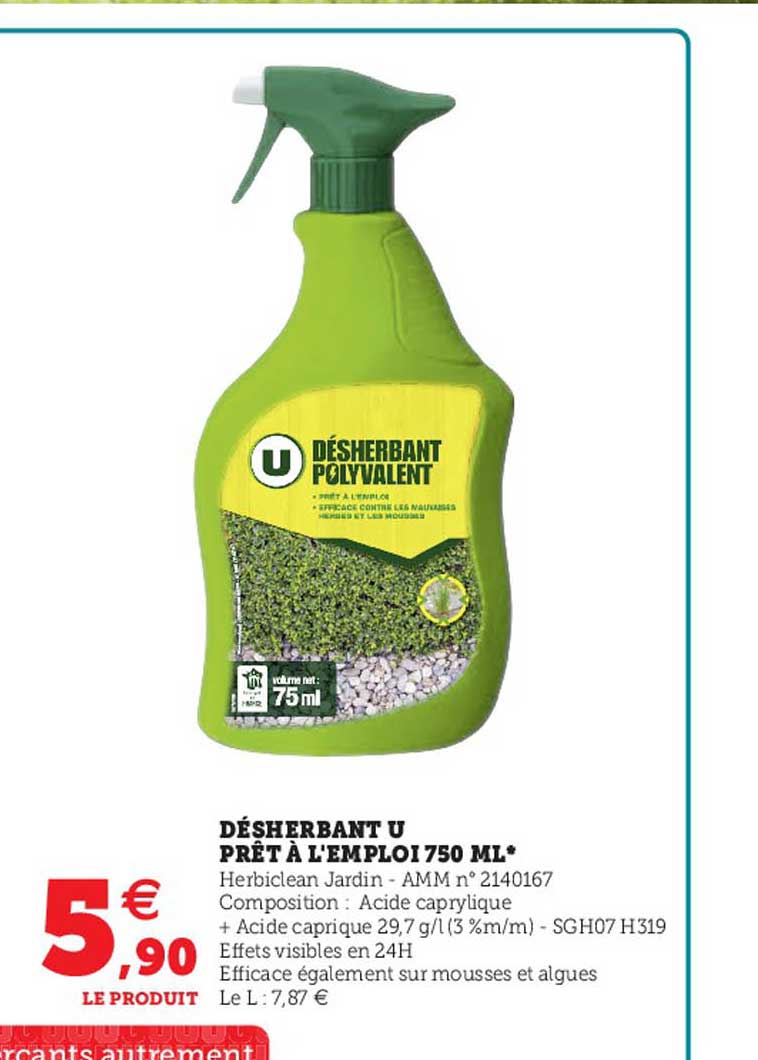 désherbant u prêt à l'emploi 750 ml
