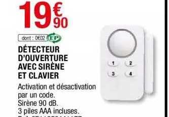 détecteur d'ouverture avec sirène et clavier
