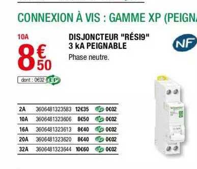 disjoncteur "rési9" 3 kA peignable