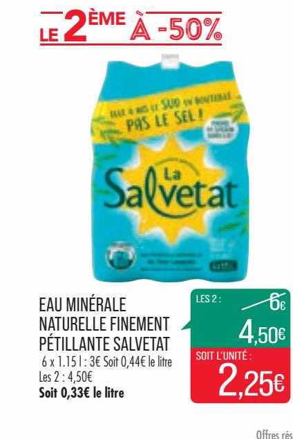 eau minérale naturelle finement pétillante salvetat