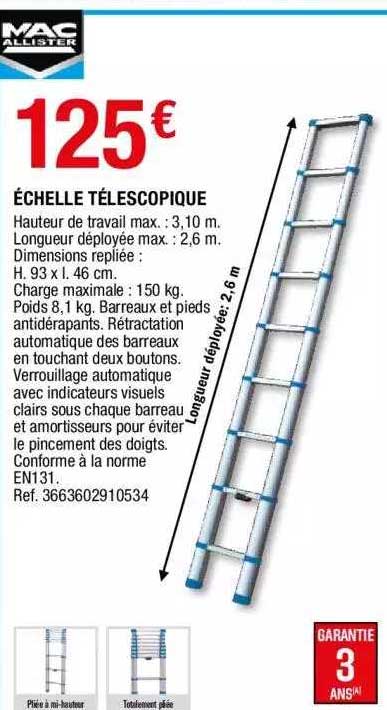 échelle télescopique mac allister
