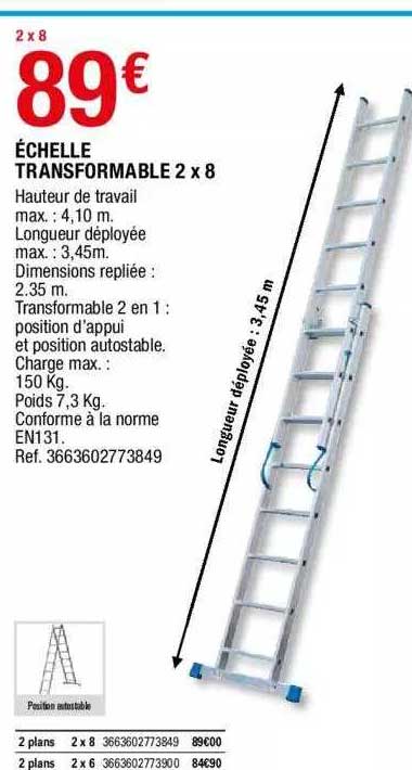 échelle Transformable 2 X 8