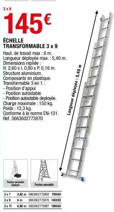 échelle Transformable 3 X 9