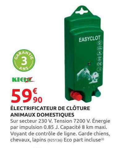 électrificateur de clôture animaux domestiques