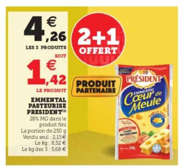 Emmental Pasteurisé Président