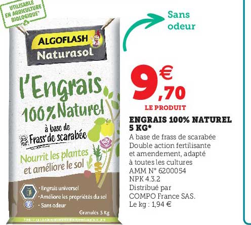 Engrais 100% Naturel 5 Kg Algoflash