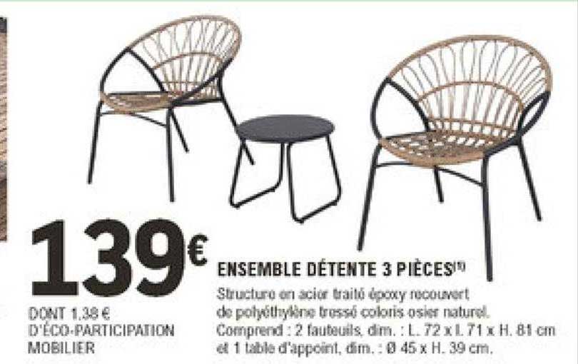 ensemble détente 3 pièces