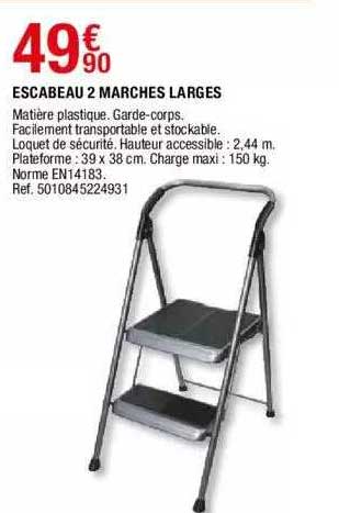 escabeau 2 marches larges