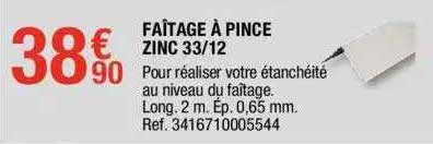 faîtage à pince zinc 33-12
