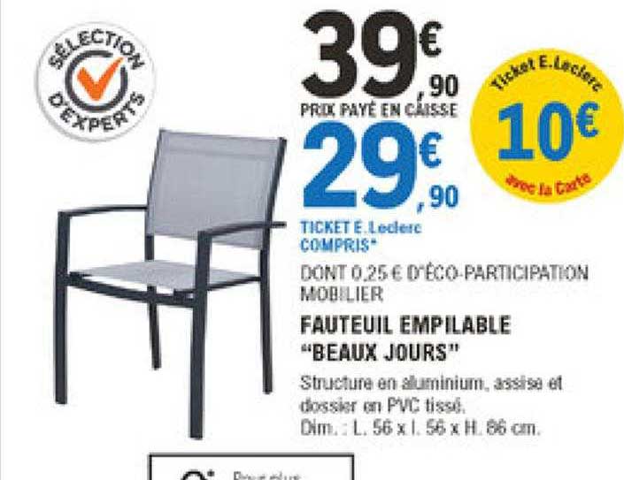 fauteuil empilable "beaux jours"