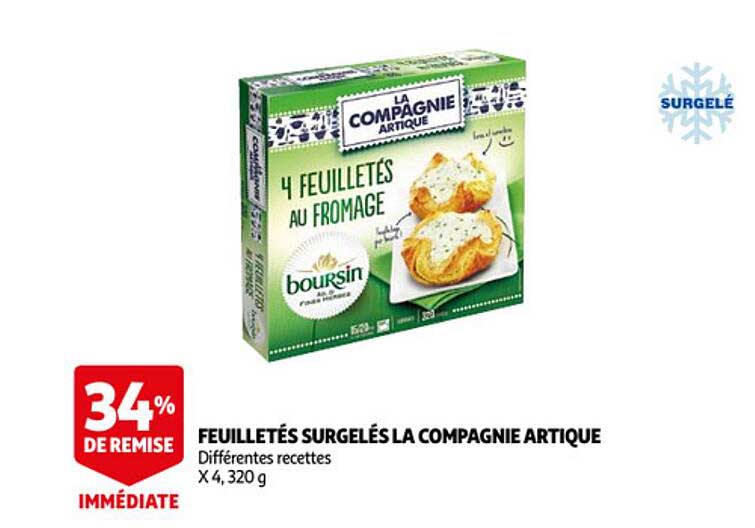 feuilletés surgelés la compagnie artique